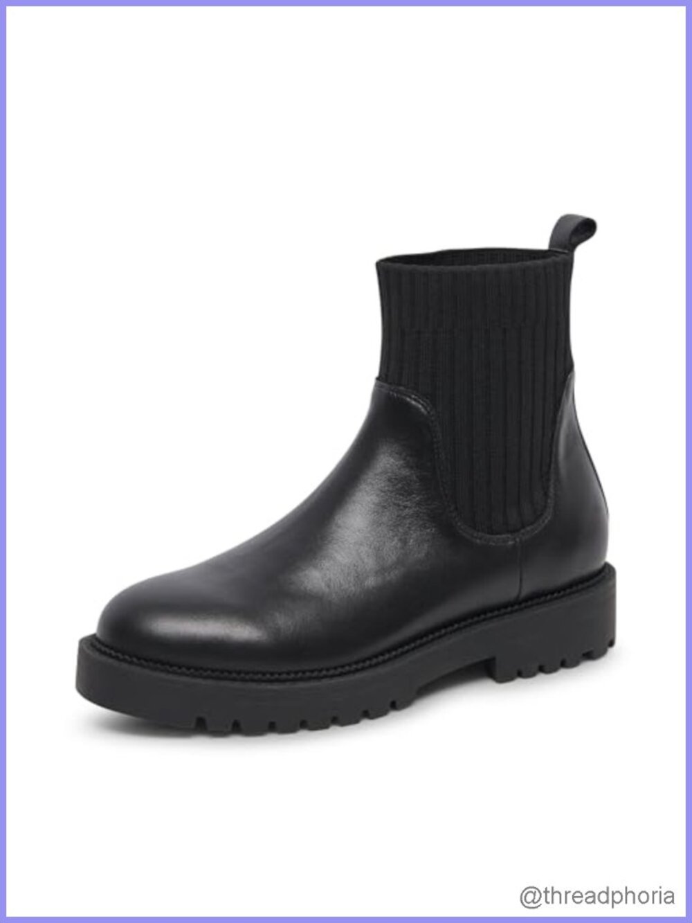 Waterproof Leather Ankle Bootie with Back Pull Tab